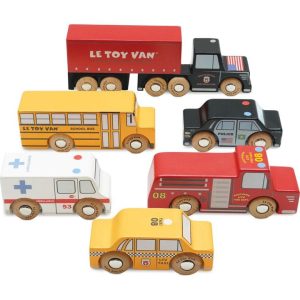 New York Wood Toy Car Set - 7 Piece