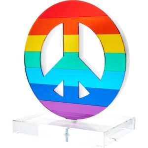 Shelf Decor Peace Sign - Mirrored Rainbow